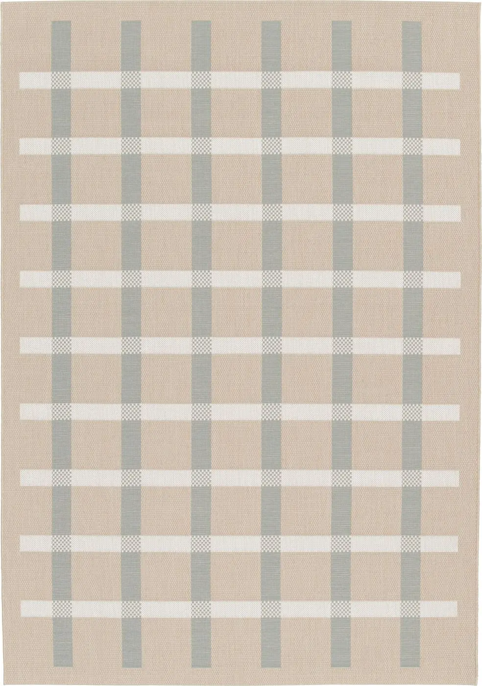 Teppich Re_Fresh 120 x 170 cm beige mit Karomuster