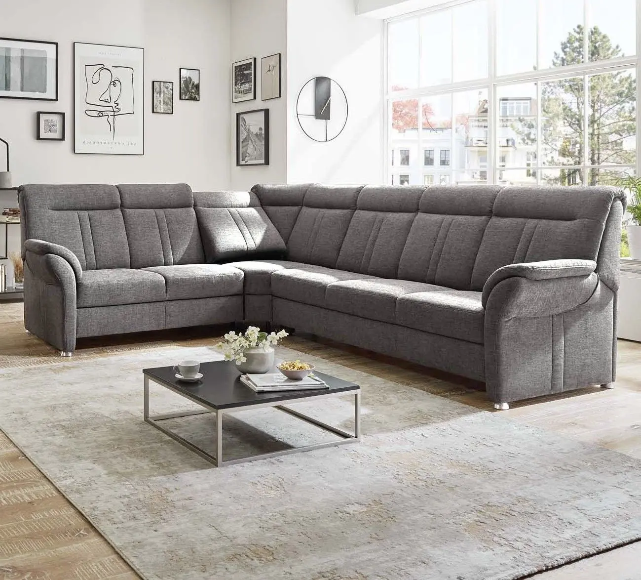 Wohnlandschaft couchliebe. KS5032 grau mit Zusatzfunktionen