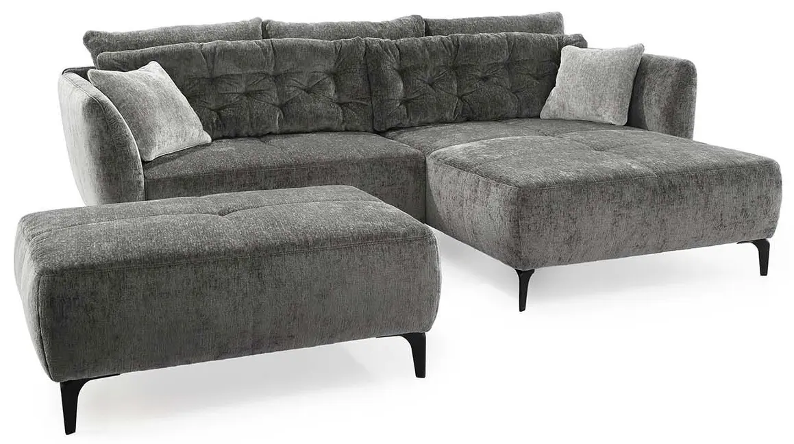 Wohnlandschaft Salo Chenille grau