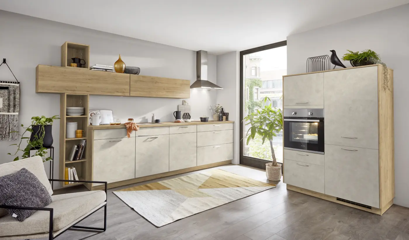 Küchenkombination nobilia Riva 842 Beton Sand