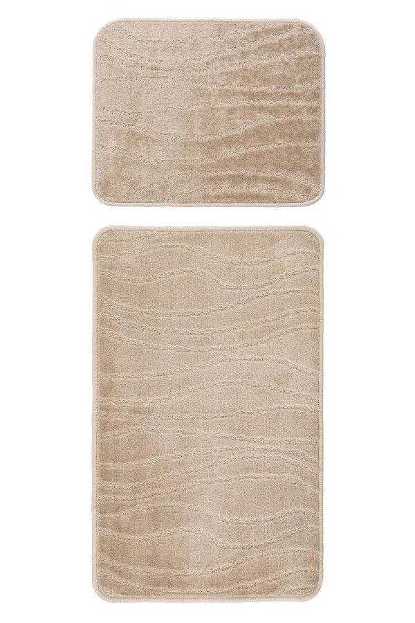 Badematte Bari 2-teilig 50 x 80 cm + 50 x 40 cm beige
