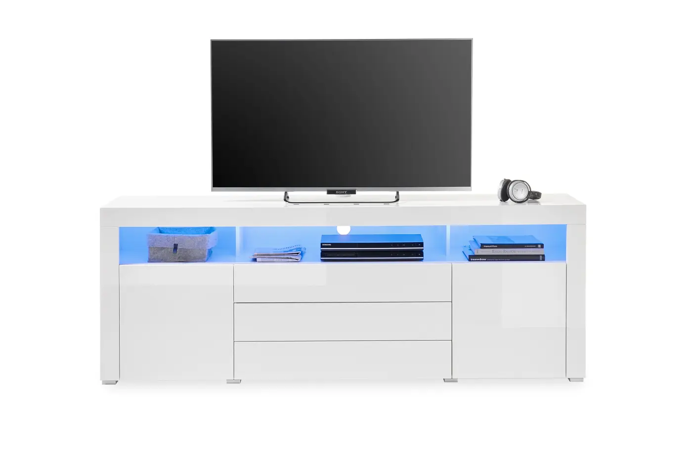TV-Lowboard weiß inkl. Beleuchtung