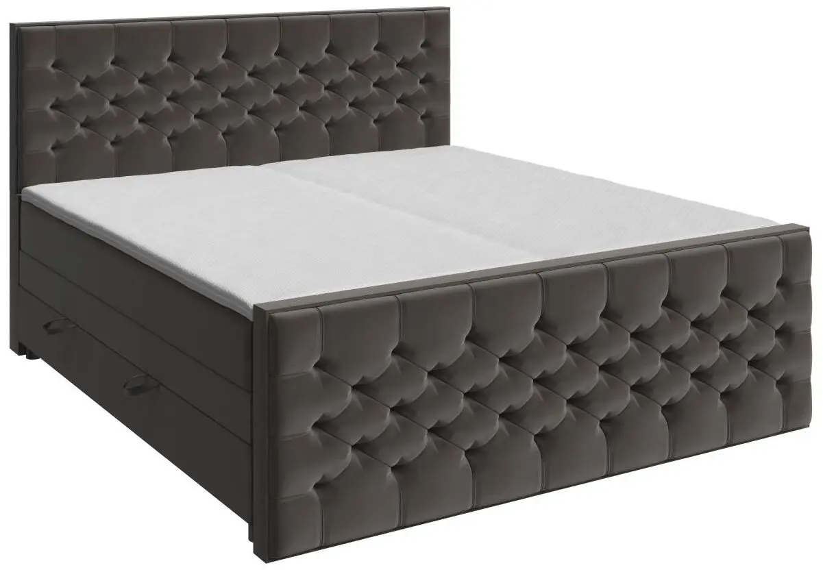 Boxspringbett Lanciano Max 200 x 200 cm dunkelgrau