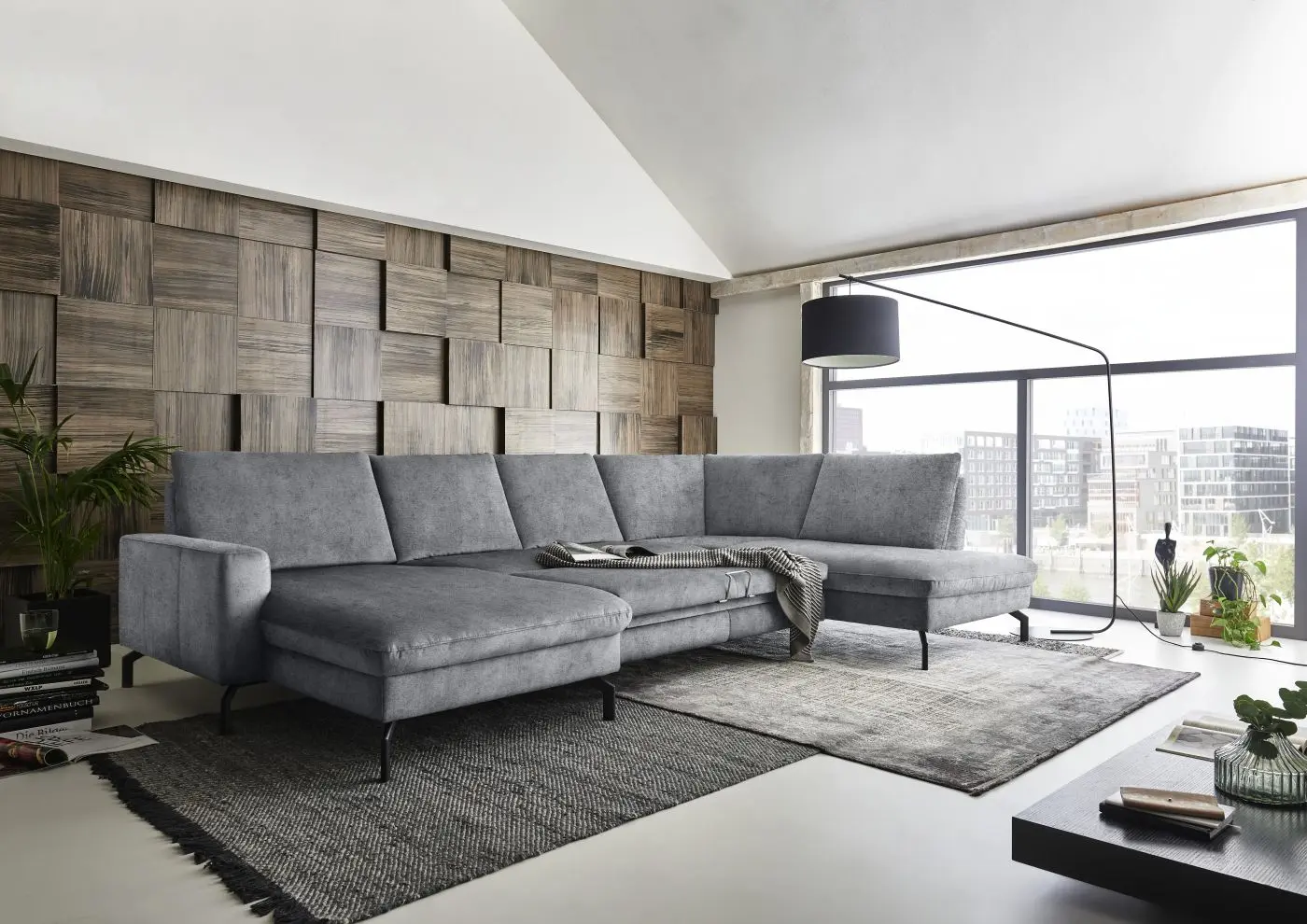 Wohnlandschaft couchliebe. LS701521 grau mit Zusatzfunktionen