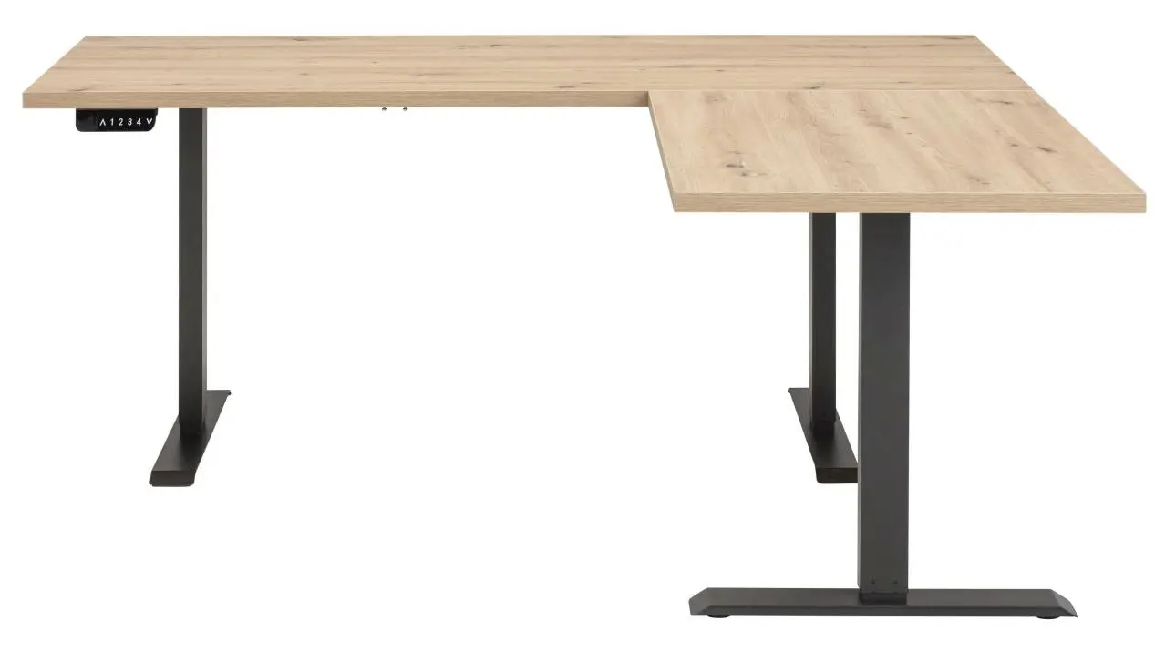 Eckschreibtisch Energia verstellbar in Artisan Eiche 