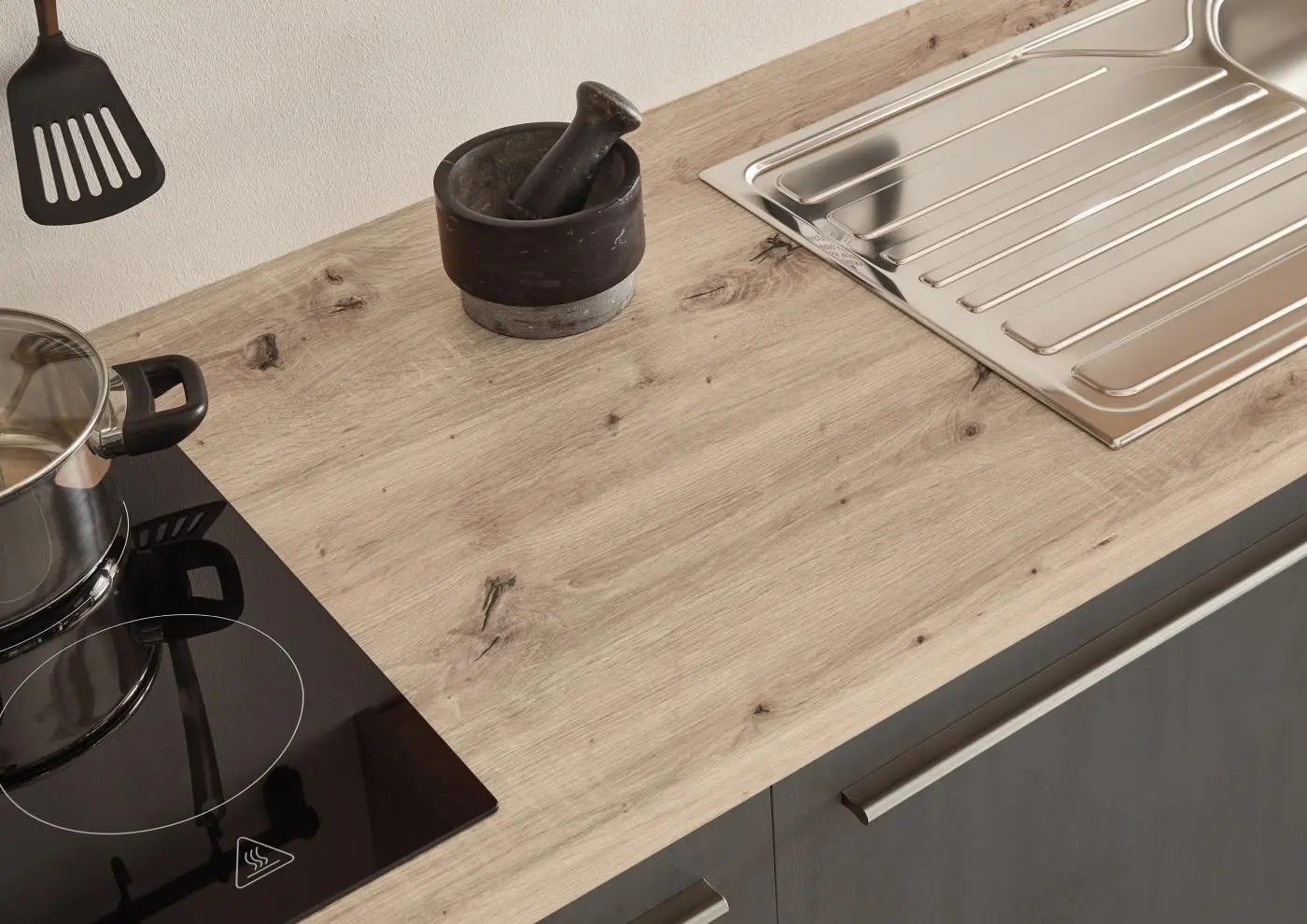 Küchenblock Linus Artisan Eiche/Betonoptik mit E-Geräten