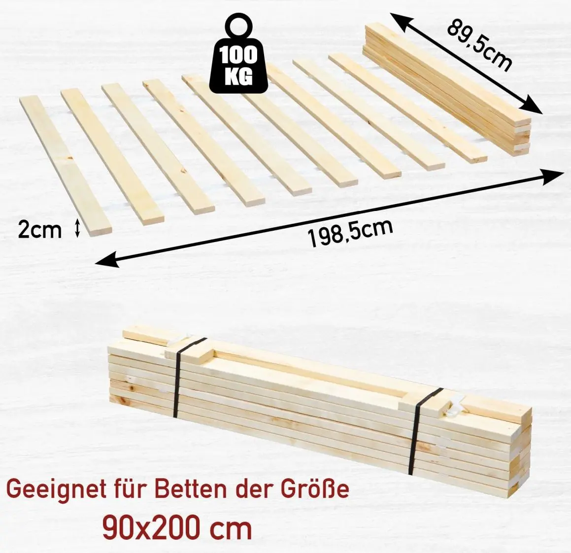 Rolllattenrost 90 x 200 cm 