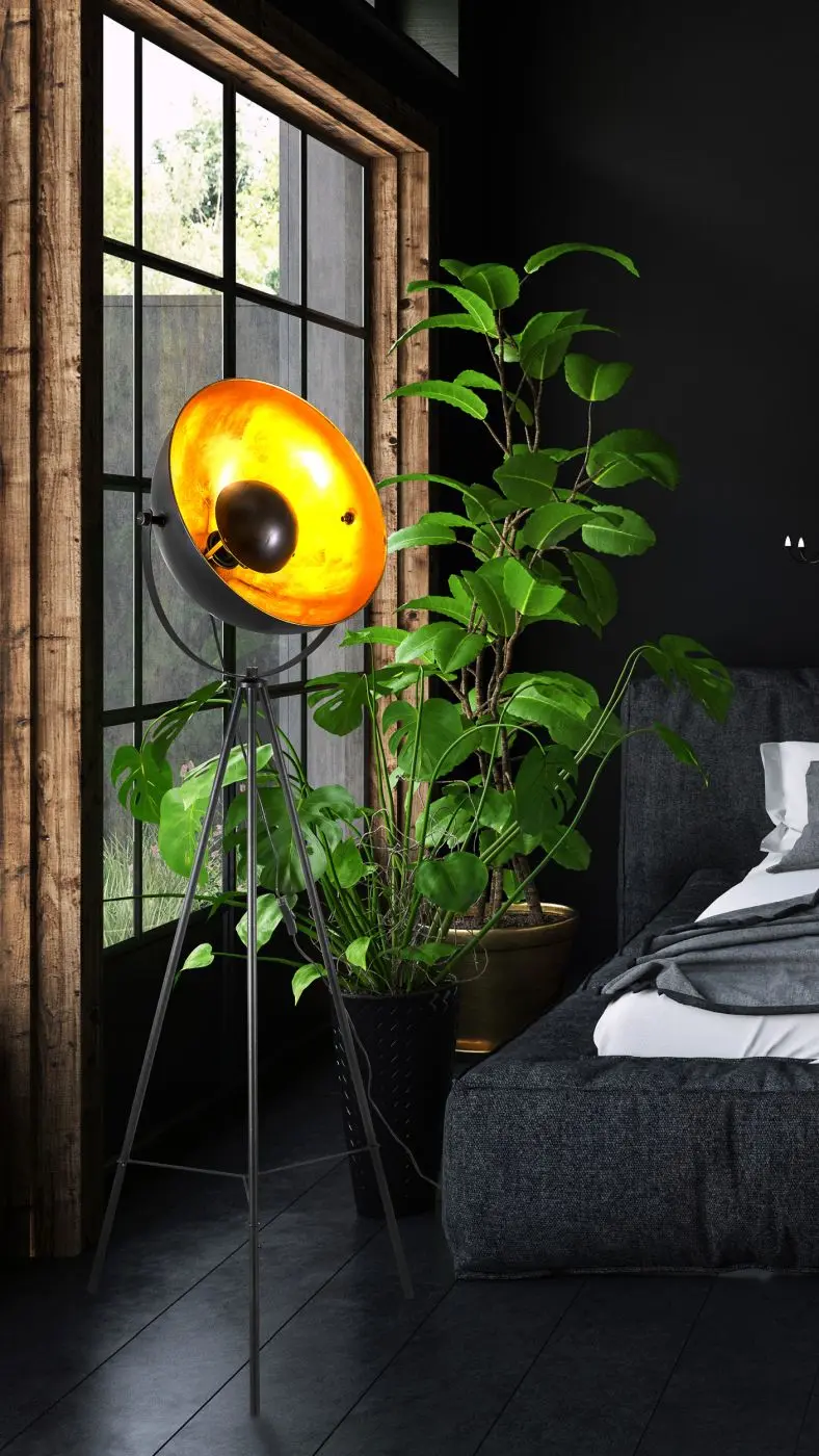 Stehleuchte Timo schwarz/gold