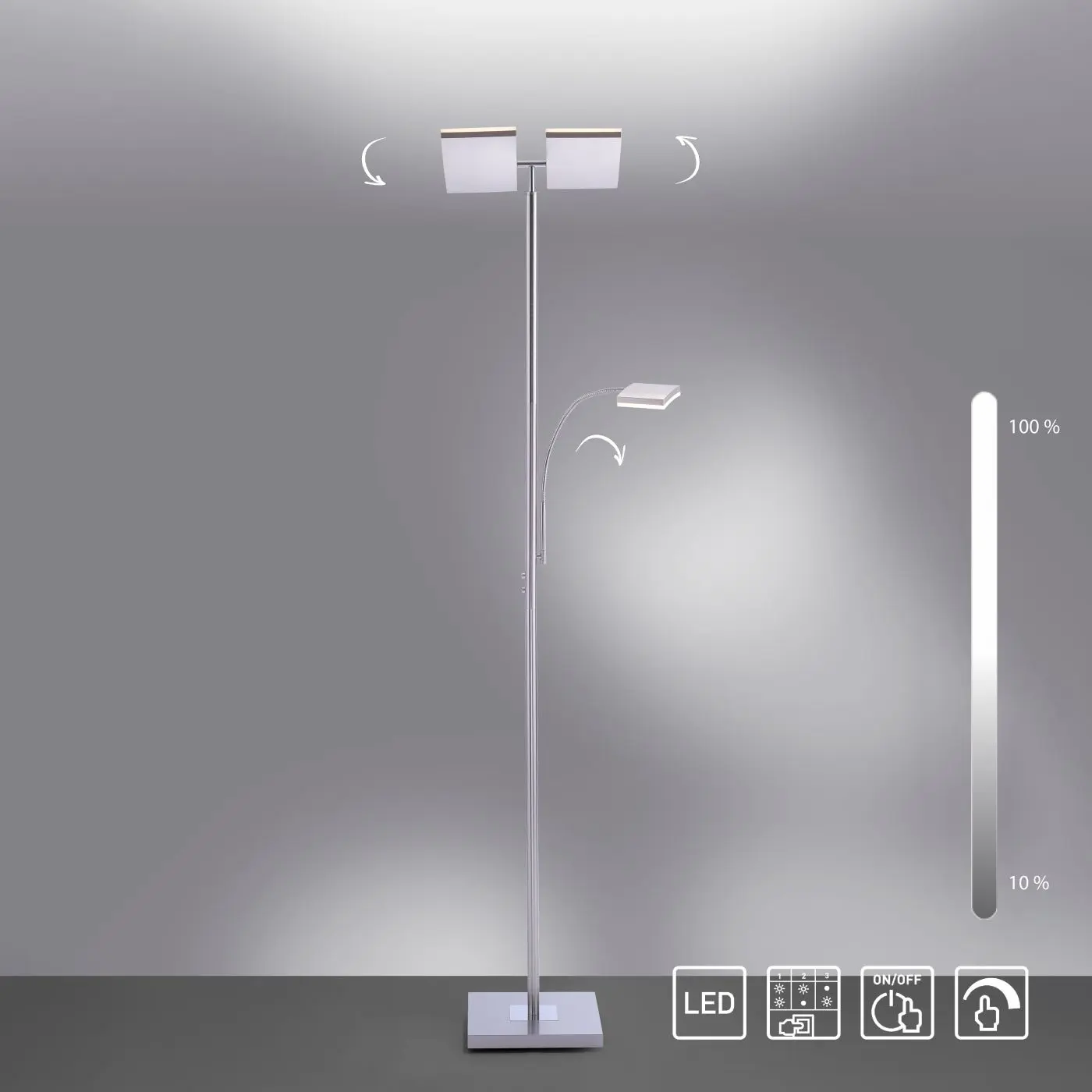 LED-Stehleuchte Ruben silber