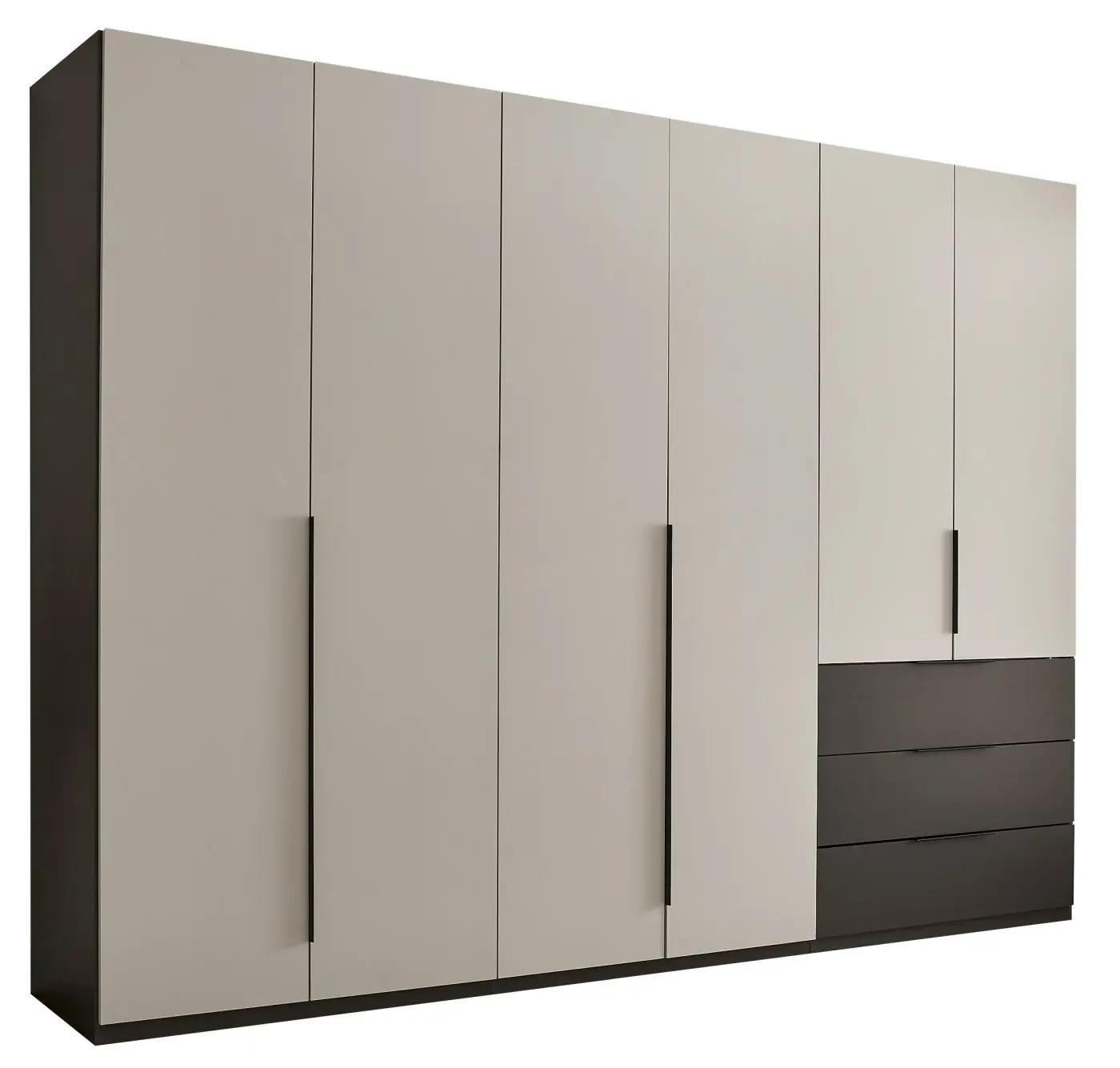 Drehtürenschrank Nuka 6-türig hellgrau / graphit