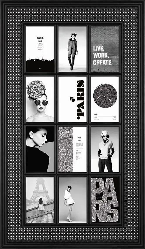 Collagenrahmen Paris 43 x 73,5 cm schwarz