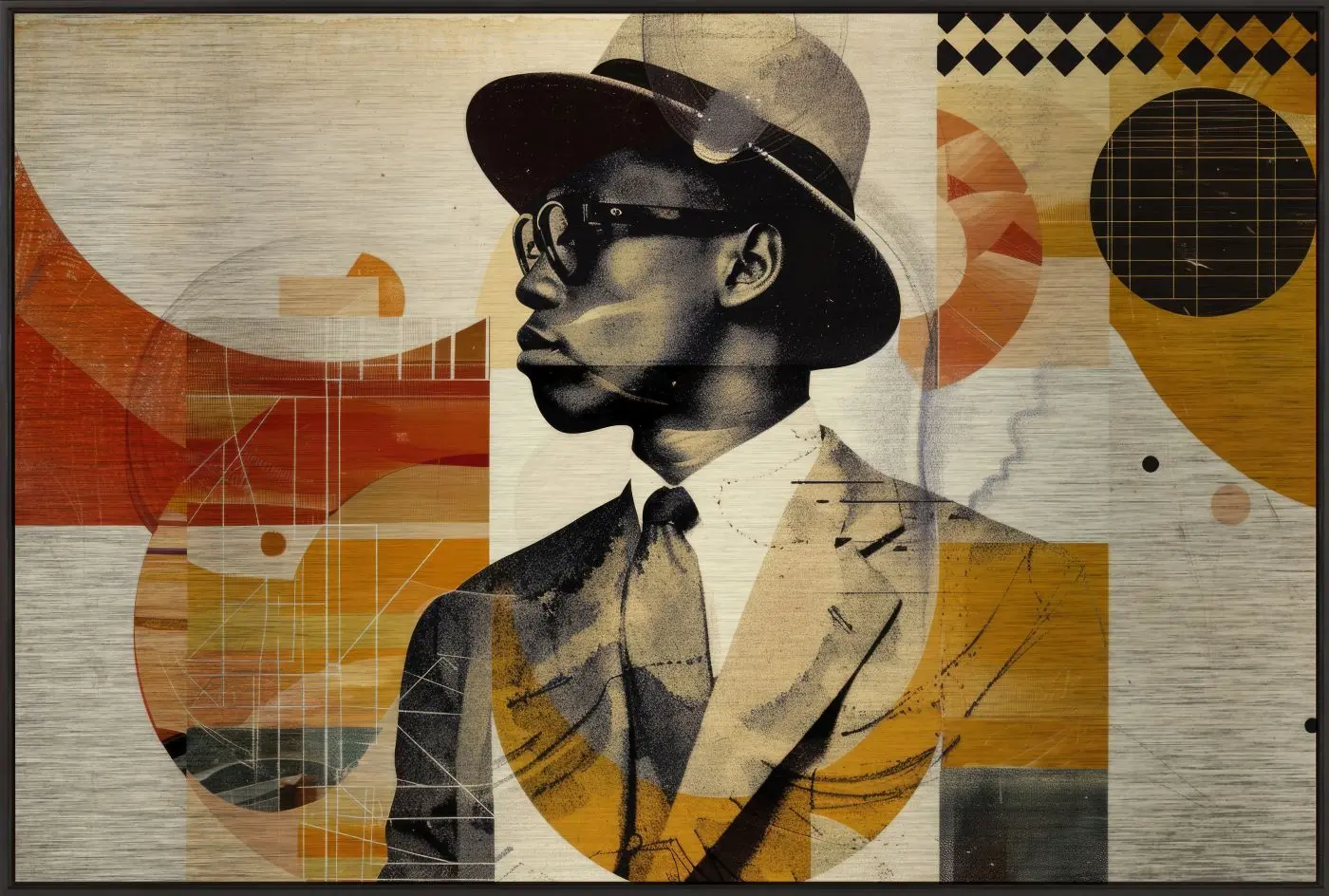 Kunstdruck „Gelbes Jazz" auf Alu-Dibond 62 x 92 cm