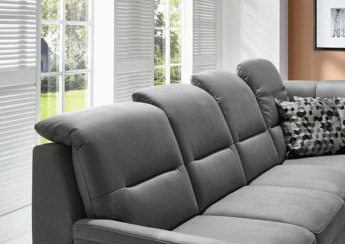 Wohnlandschaft couchliebe. KS4959 grau mit Zusatzfunktionen