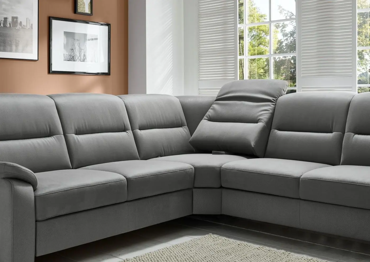 Wohnlandschaft couchliebe. KS4959 grau mit Zusatzfunktionen