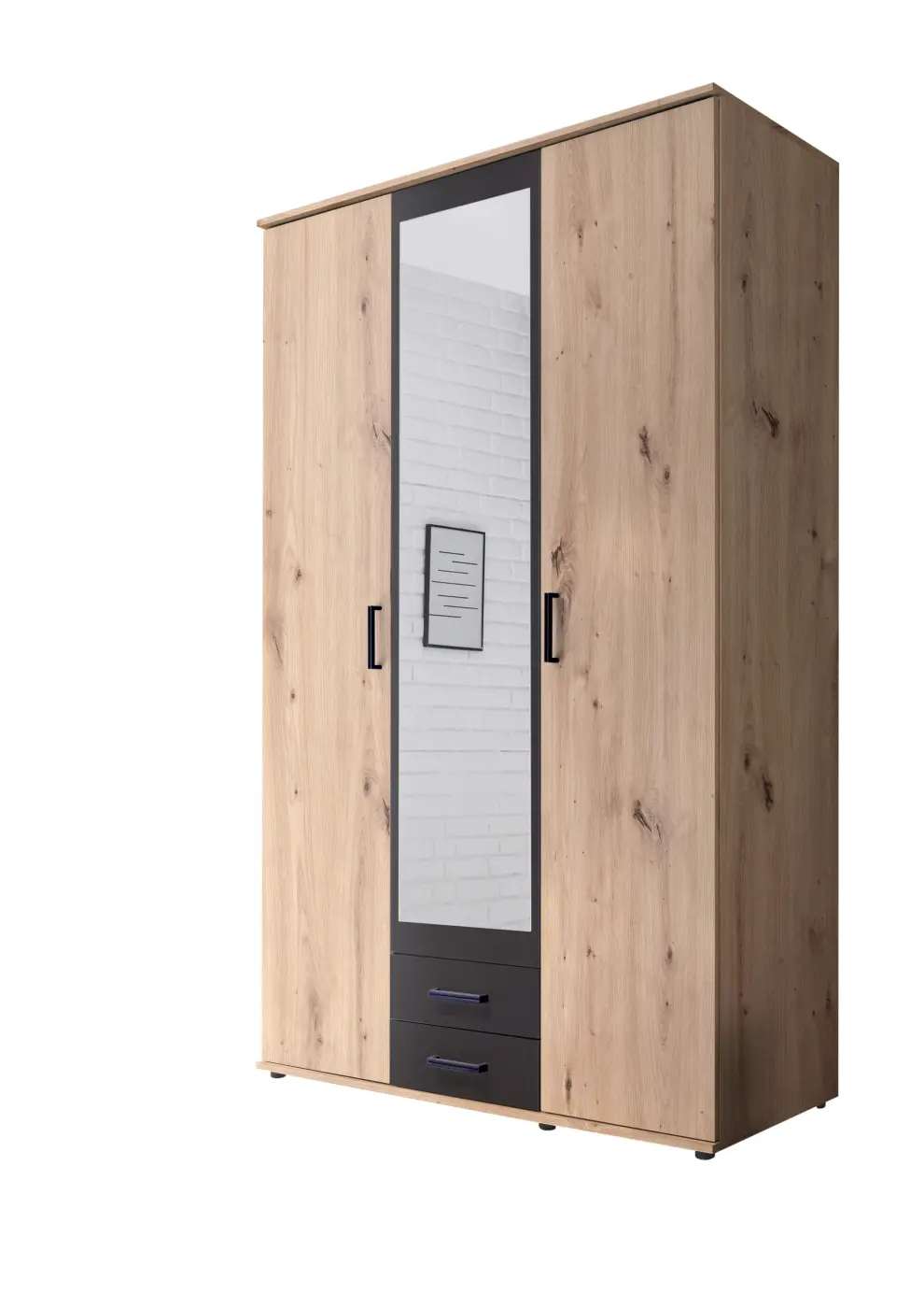 Drehtürenschrank Chicago 3-türig Artisan Eiche/anthrazit