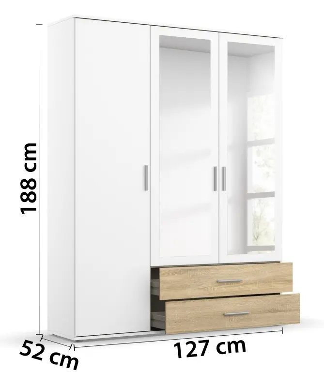 Drehtürenschrank Rasant-Extra 3-türig weiß