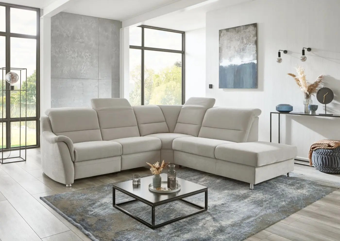Wohnlandschaft LS25 Confeta in Microfaser silver