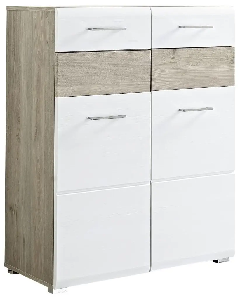 Schuhschrank Funny Silbereiche / weiß