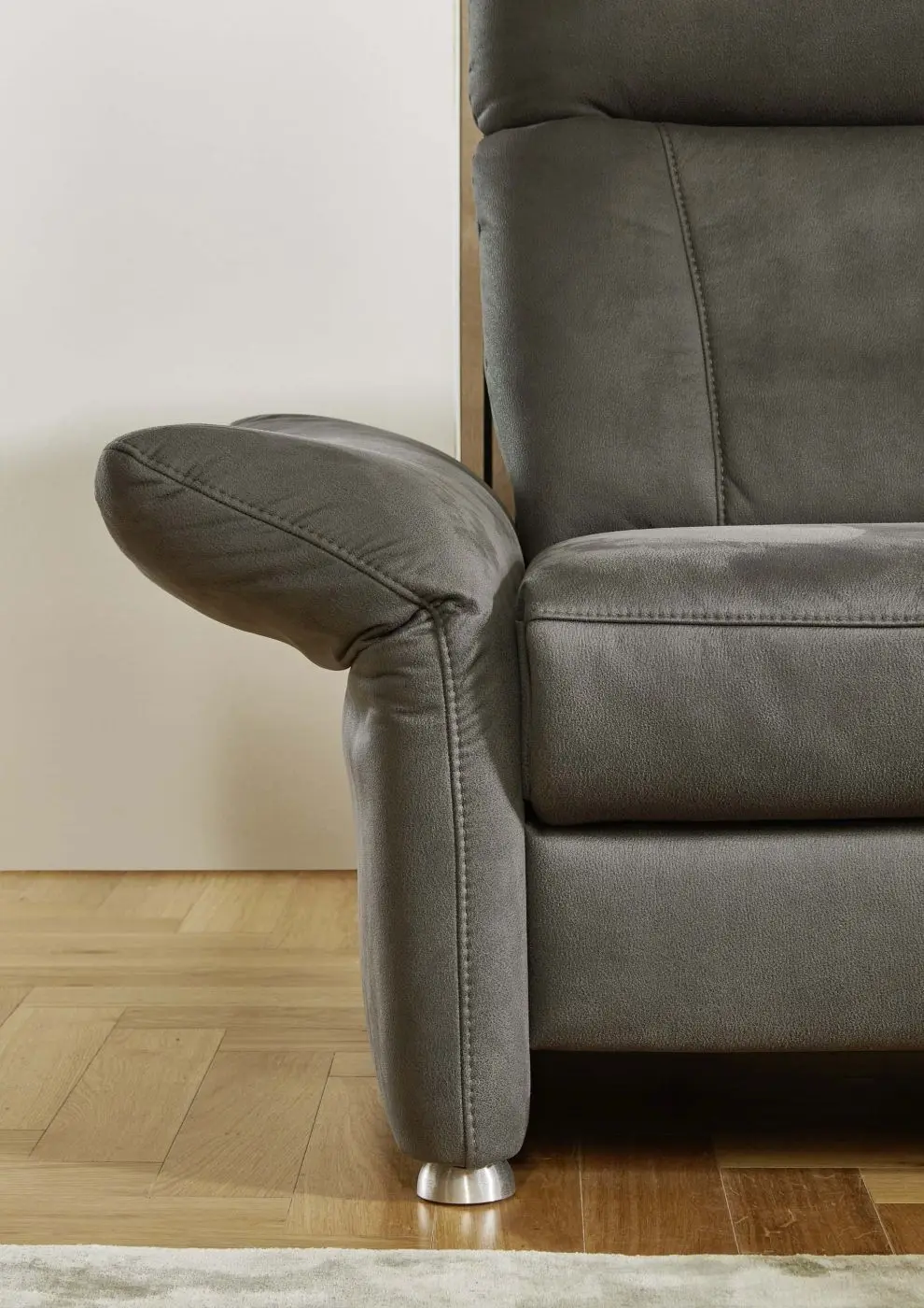 2,5-Sitzer couchliebe. PP-PF24014 anthrazit mit Zusatzfunktionen breit