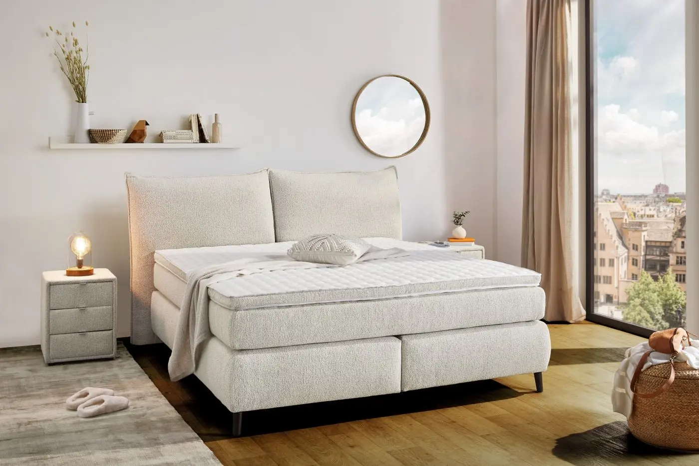 Boxspringbett Hacienda 180 x 200 cm beige