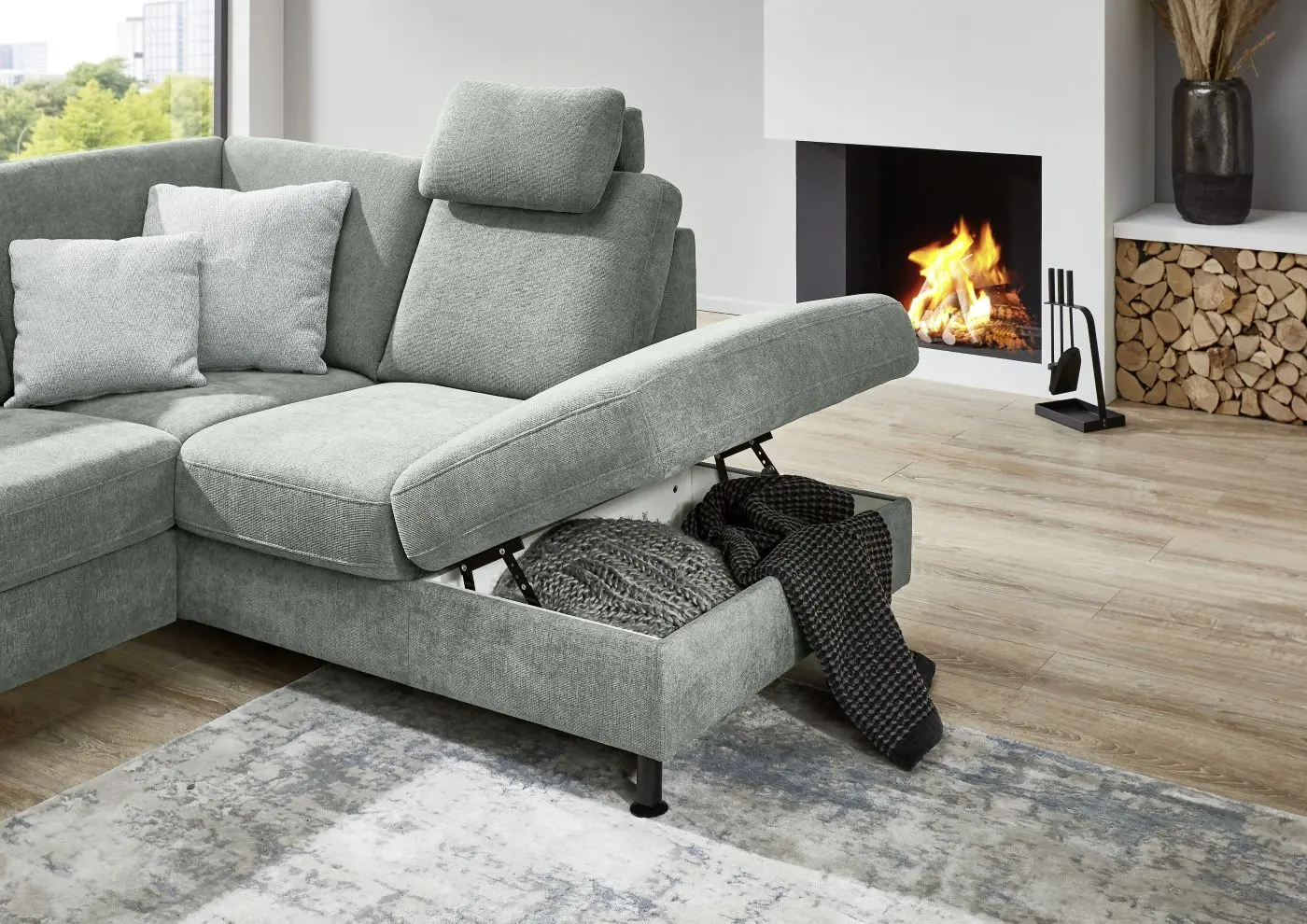 Wohnlandschaft couchliebe. LS404520 ice mit Zusatzfunktionen