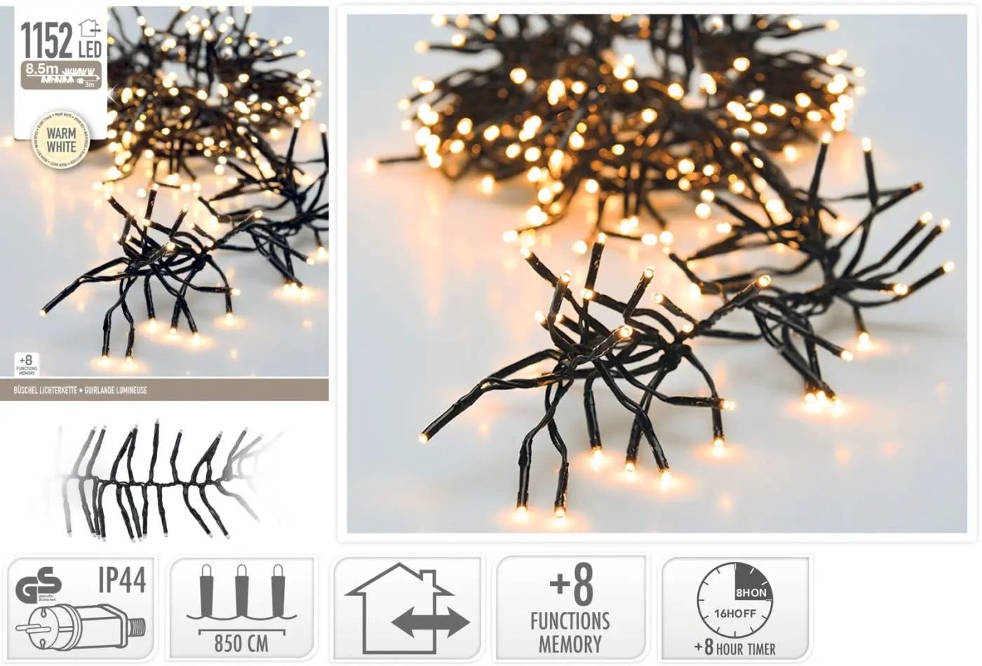 LED Lichterkette Cluster 1152 LEDs