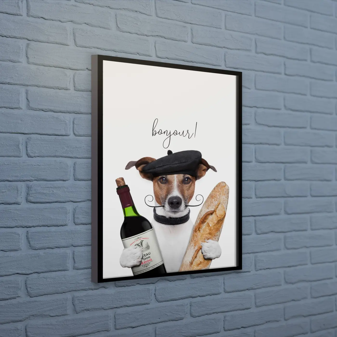 Gerahmtes Bild Bonjour 30 x 40 cm
