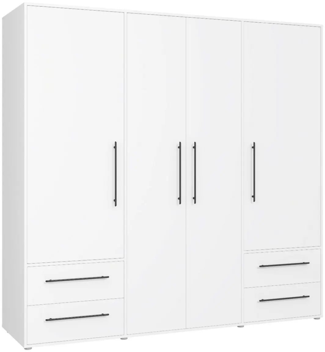 Drehtürenschrank Mokkaris 4-türig weiß Drehtürenschrank Mokkaris 4-türig
