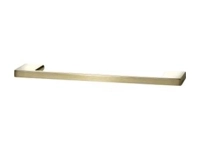 Ein goldfarbener Möbelgriff mit eckigem Design.