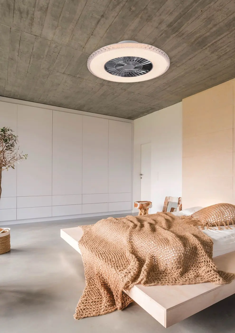 LED-Deckenventilator Harstad weiß Ø 60 cm