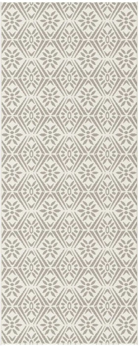Küchenläufer beige mit Dekor 80 x 200 cm