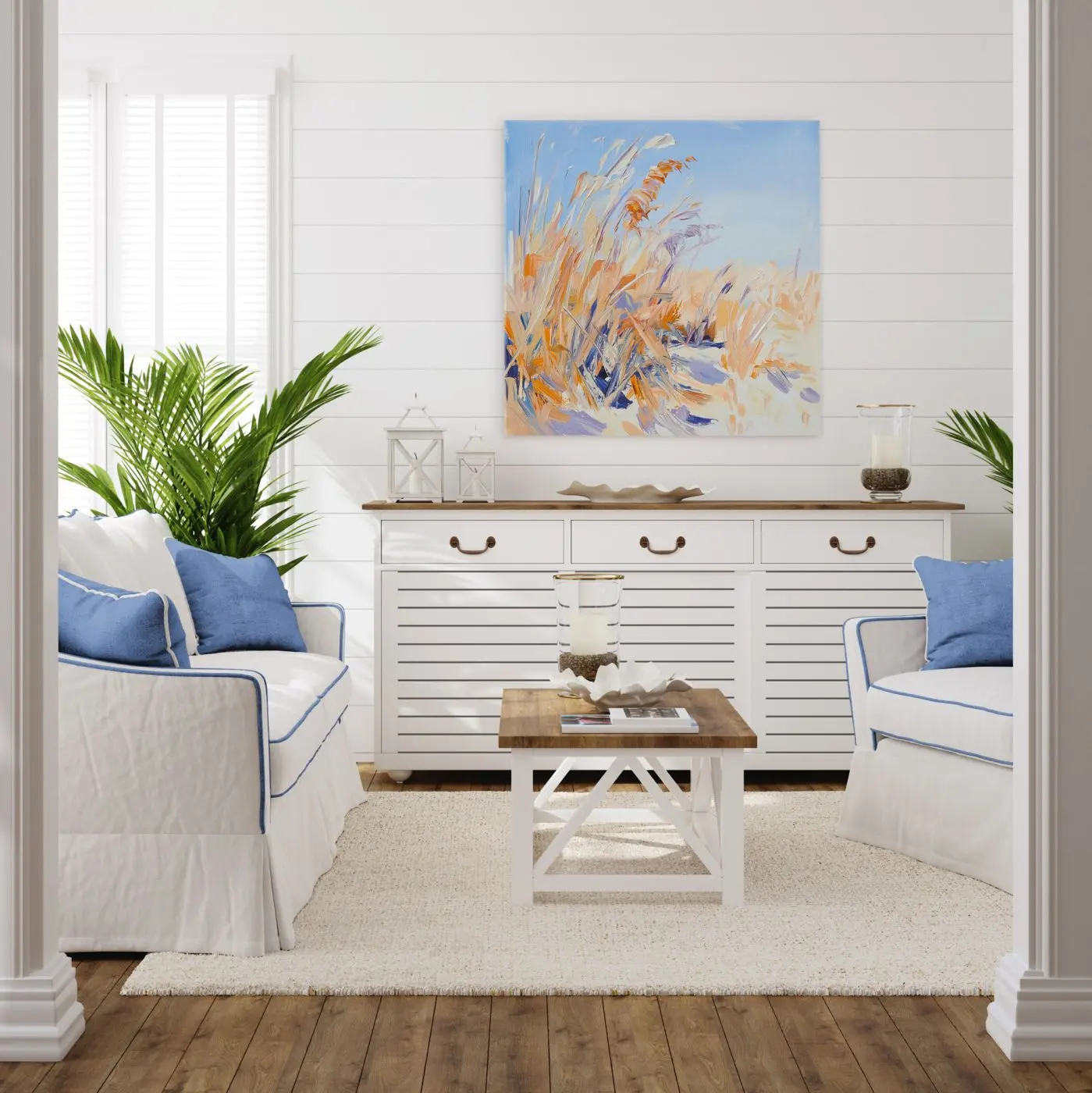 Leinwandbild Peach Beach 80 x 80 cm