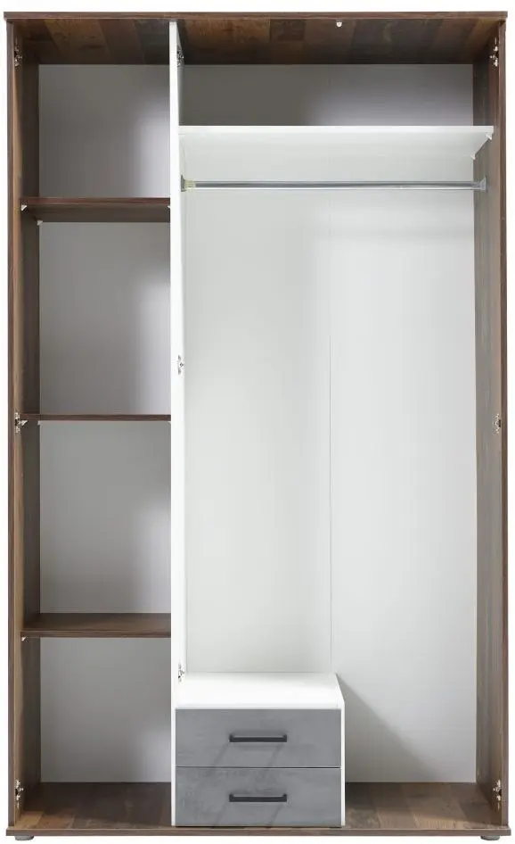 Drehtürenschrank Chicago 3-türig Old Style dunkel/Betonoxid Drehtürenschrank Chicago 3-türig Old Style dunkel/Betonoxid