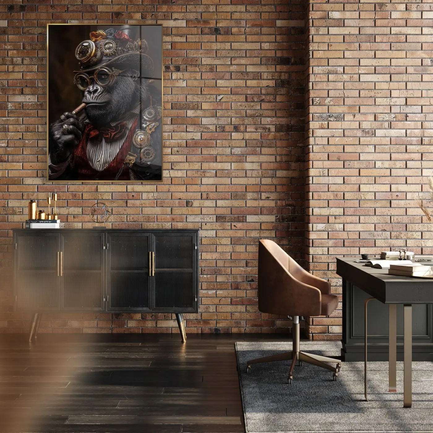 Glasbild gerahmt Damon 80 x 120 cm Glasbild Damon 80 x 120 cm