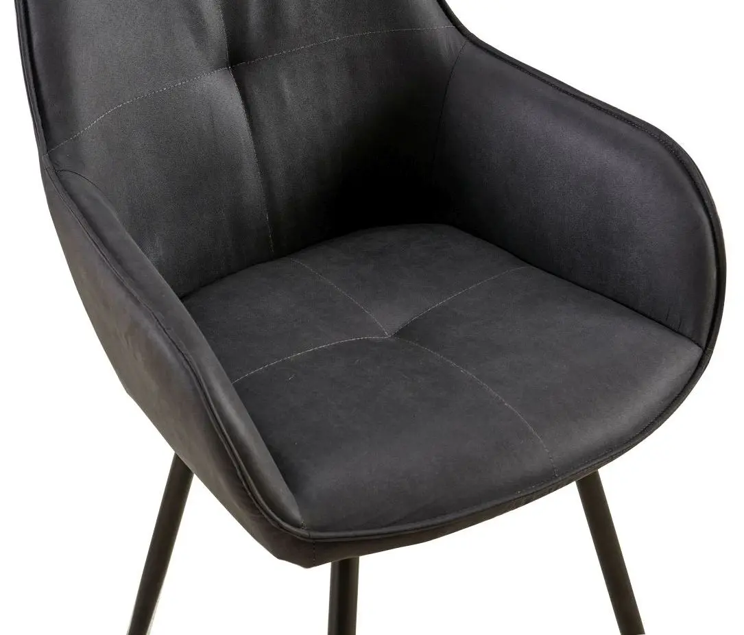 Schalenstuhl Alma Samtvelour anthrazit
