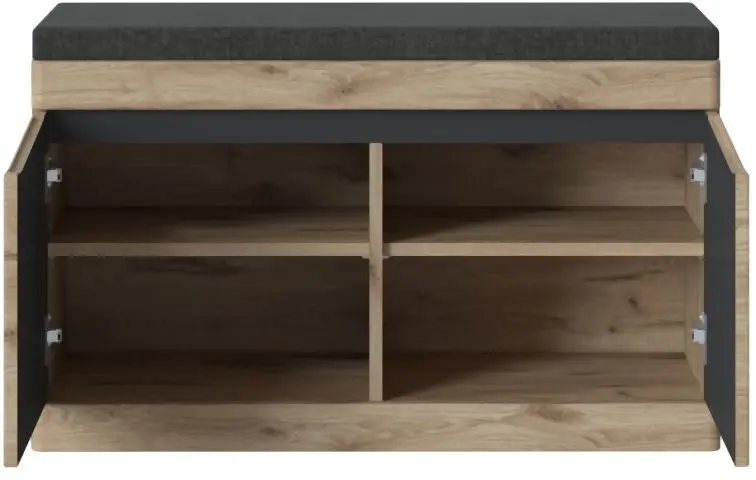 Bank mit Sitzkissen Twist Viking Eiche/anthrazit