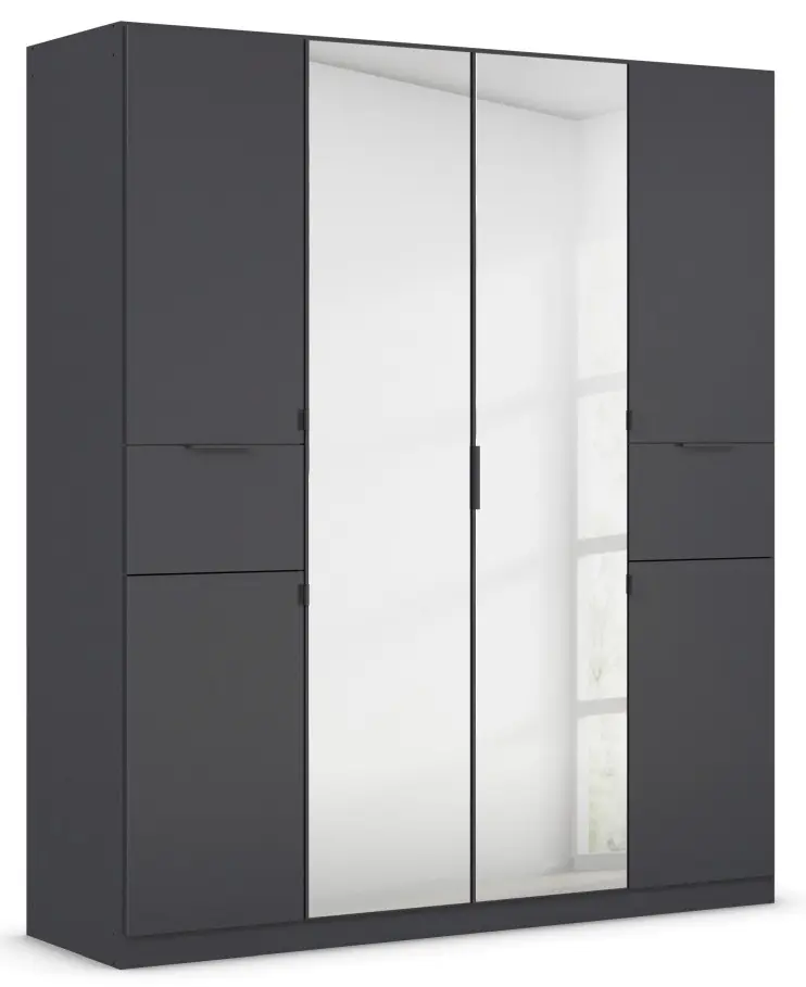 Drehtürenschrank Ticao 6-türig grau-metallic