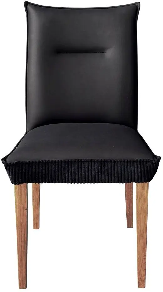 Polsterstuhl ST-512 Microfaser/Cord schwarz Massivholzgestell
