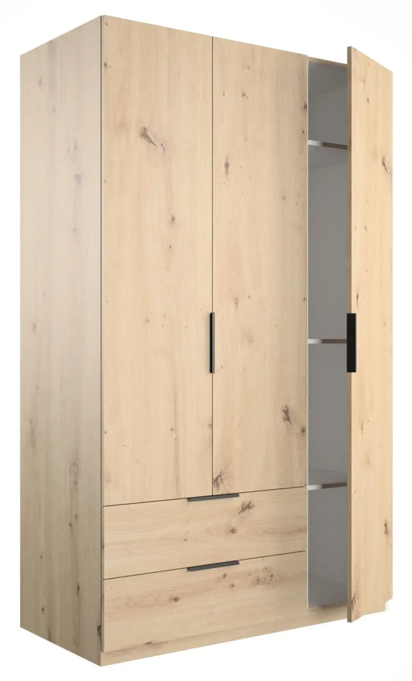 Drehtürenschrank Espresso 3-türig Artisan Eiche