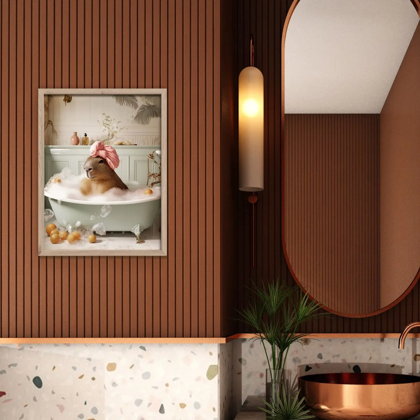 Bild gerahmt Caby bath 30 x 40 cm 