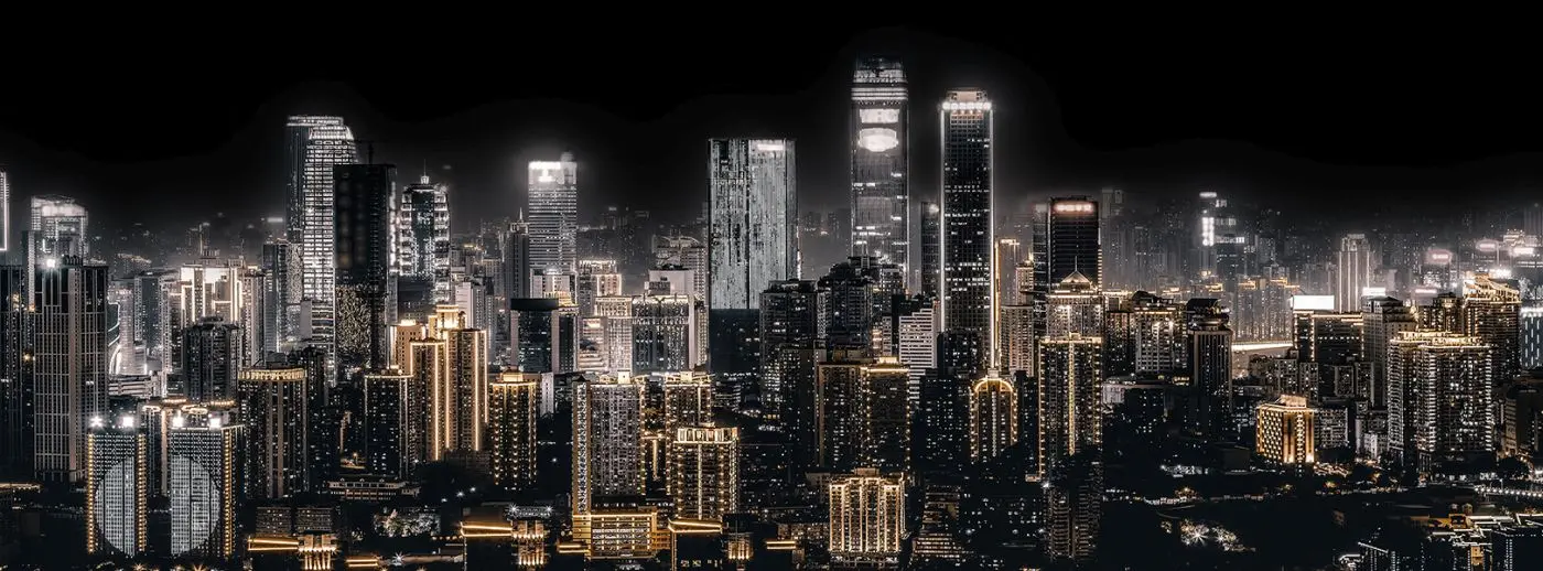 Glasbild Shining City