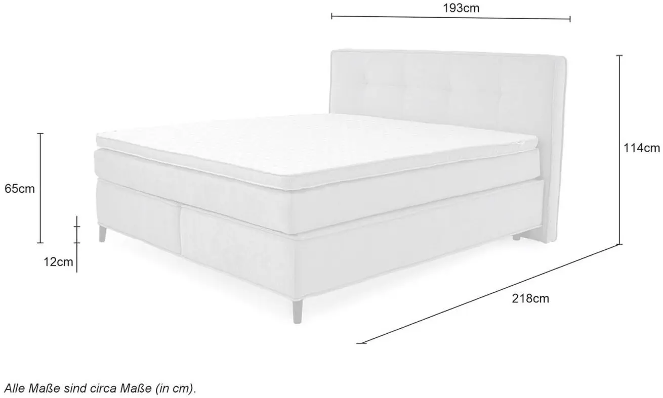 Boxspringbett Capello Max 180 x 200 cm dunkelgrau Boxspringbett Capello Max dunkelgrau 180 x 200
