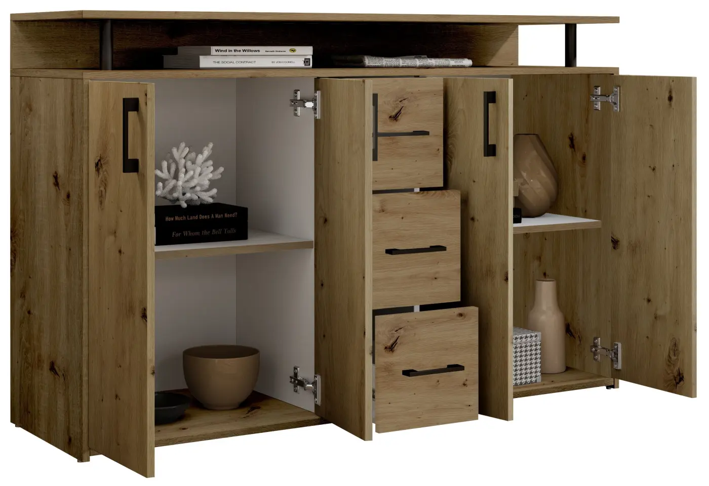 Sideboard Drift 4-türig Artisan Eiche