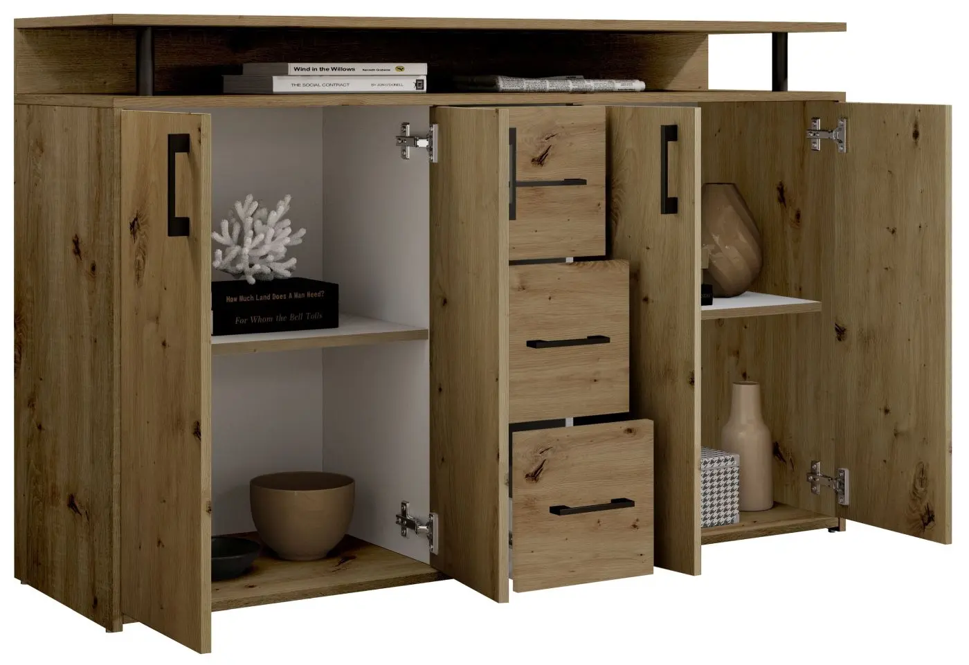 Highboard Drift 4-türig Artisan Eiche