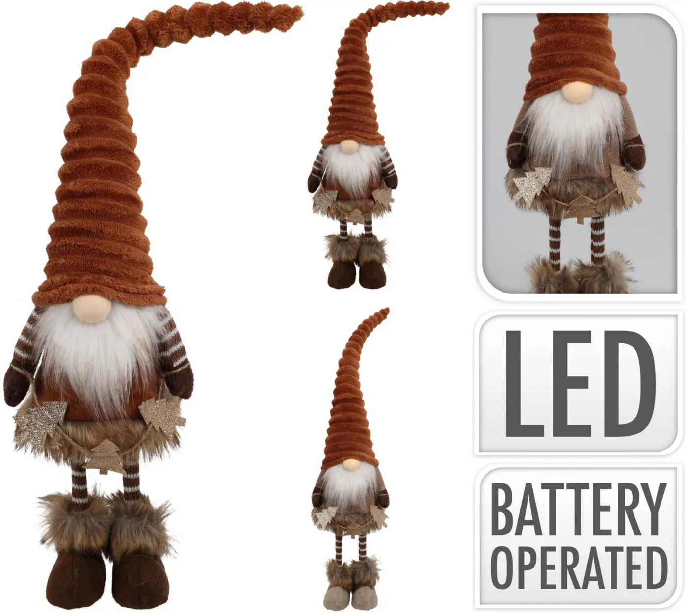 Zwerg stehend mit LED