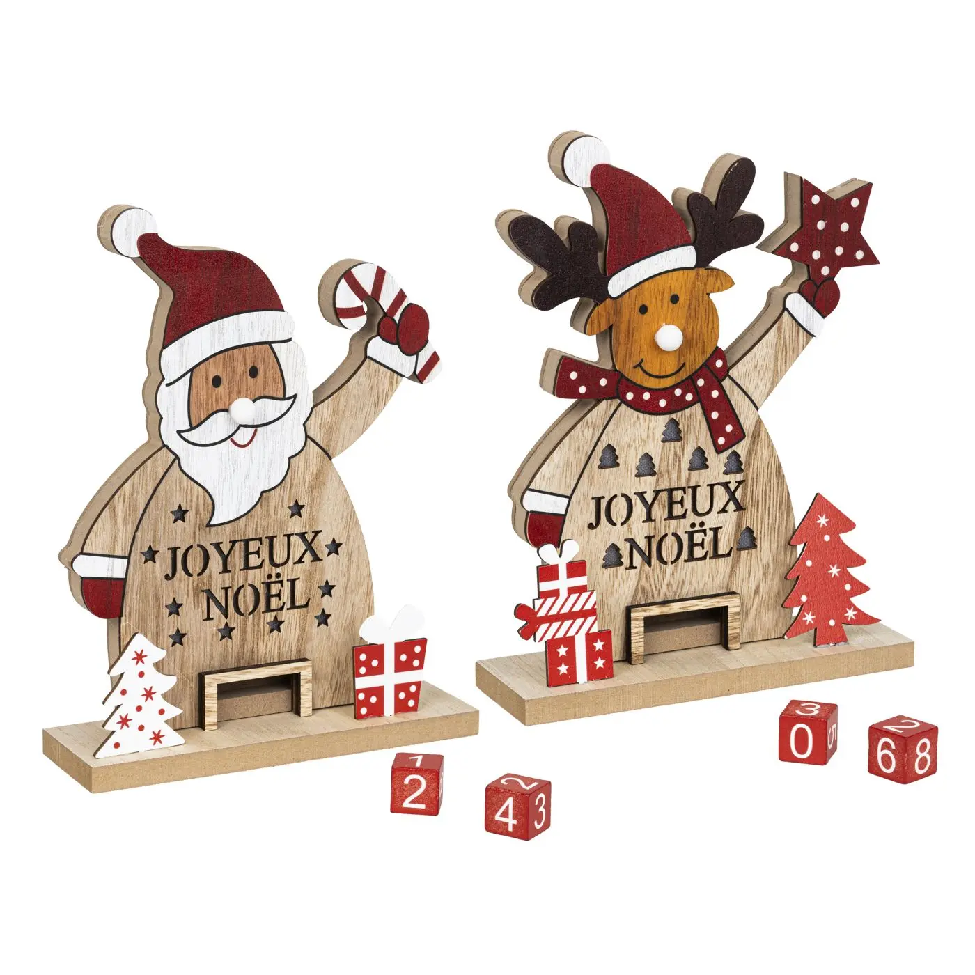 LED Weihnachts-Holzdeko