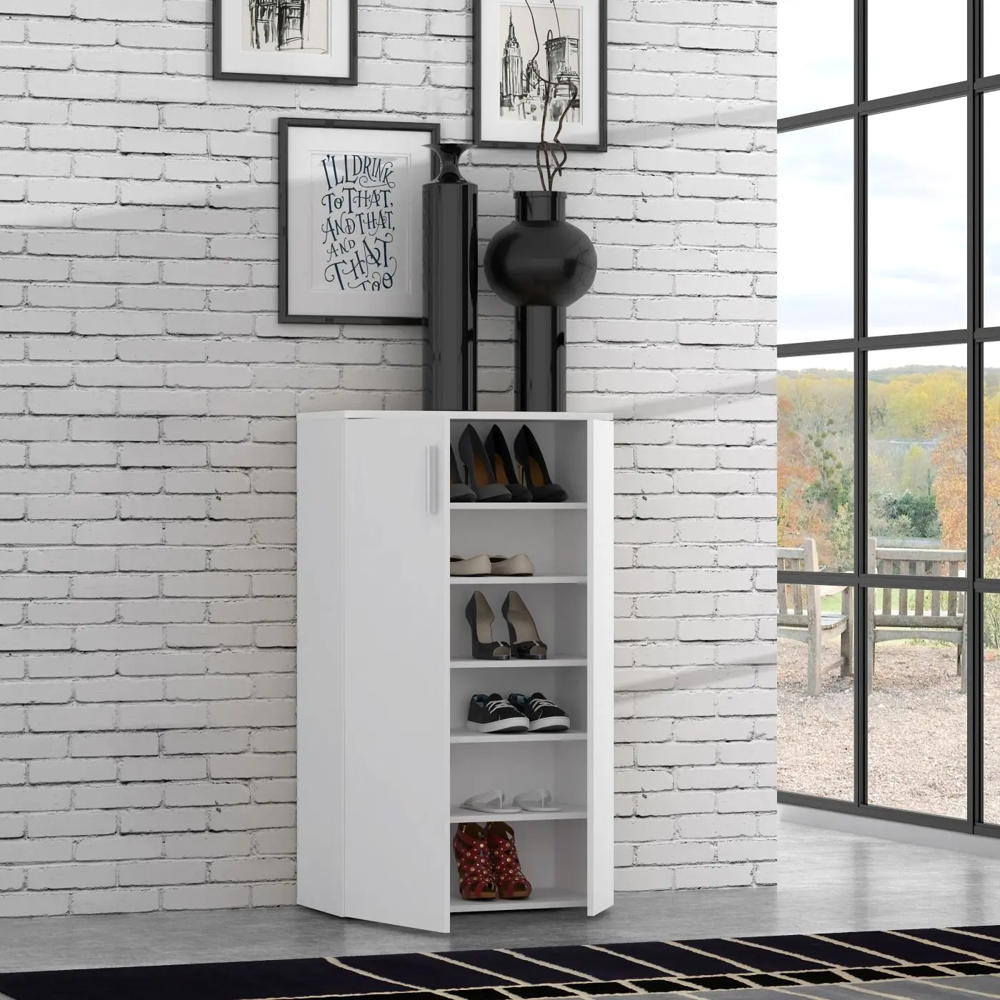 Schuhschrank Boots weiß