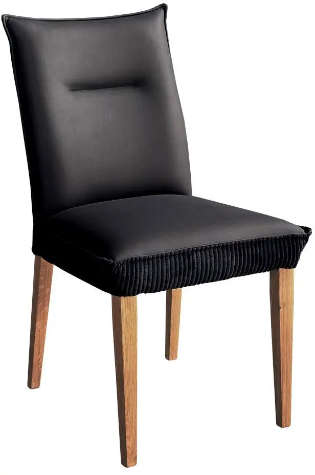 Polsterstuhl ST-512 Microfaser/Cord schwarz Massivholzgestell