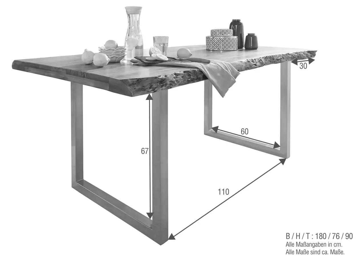 Esstisch TI-0481 Akazie massiv