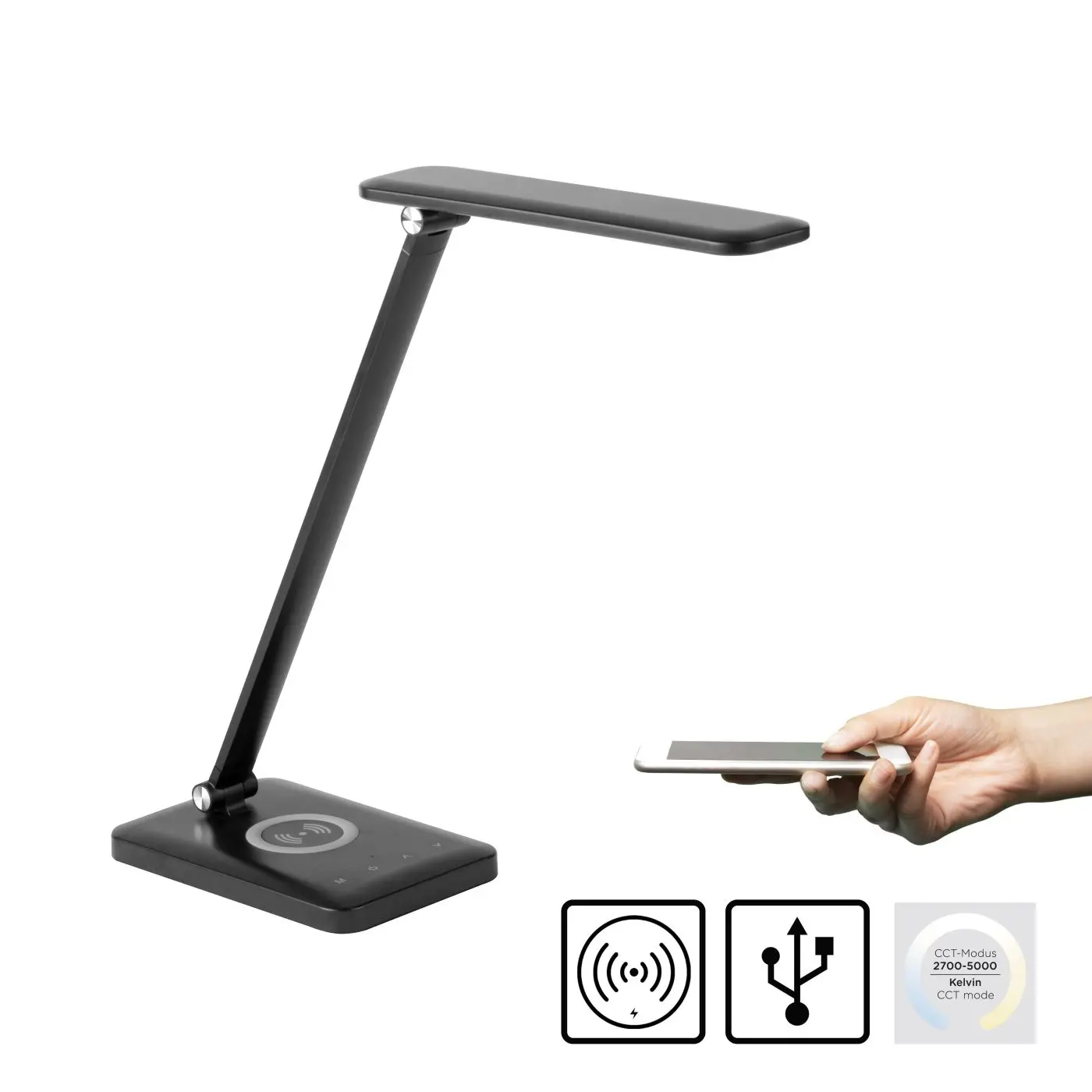 LED-Tischleuchte Florentina schwarz 